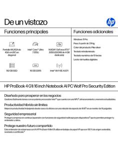 HP ProBook 4 G1i AI PC Wolf Pro Security Edition Intel Core Ultra 7 255U Portátil 40,6 cm (16") WUXGA 16 GB DDR5-SDRAM 512 GB SS