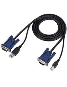 cable desde usb-a macho + vga macho a usb-b macho + vga hembra longitud 3 metros para kvm