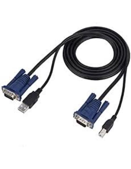 cable desde usb-a macho + vga macho a usb-b macho + vga hembra longitud 3 metros para kvm