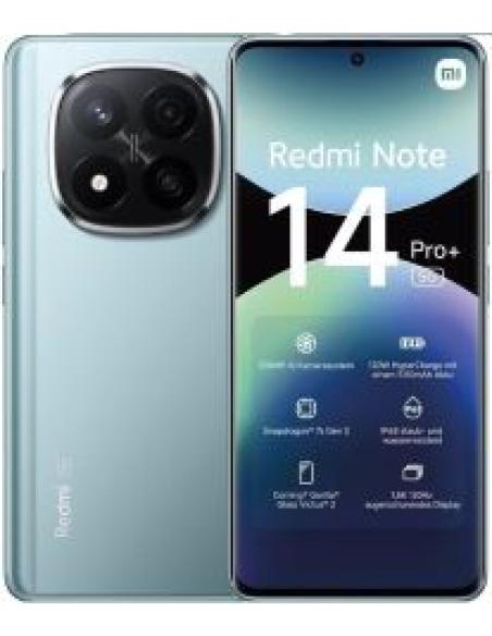 smartphone redmi note 14 pro+ nfc capacidad 256gb ram 8gb procesador snapdragon 7s gen3 pantalla 6.67' camara frontal 20 mp cama