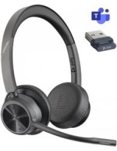 auriculares de diadema con microfono voyager 4320 usb-a + bluetooth 700 dongle microsoft teams certified