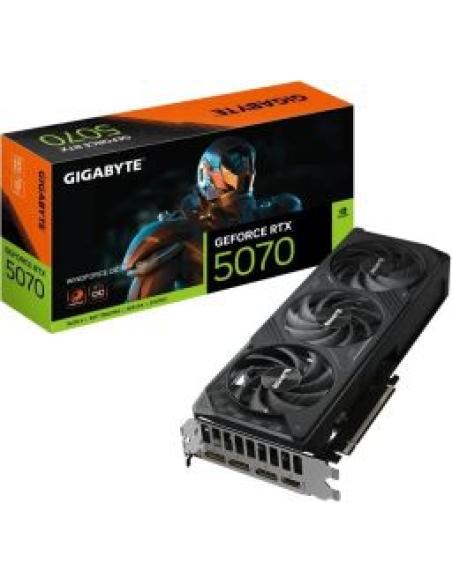 tarjeta grafica geforce rtx 5070 windforce oc sff 12gb gddr7 192 bits pci-e 5.0 2542mhz core clock 6144 nucleos cuda 3 x display