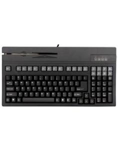 teclado con cable ps/2 de 105 teclas con lector de banda magnetica hasta 3 pistas formato normal negro