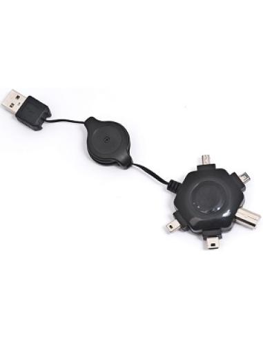 adaptador desde usb 2.0 macho a usb 2.0 macho multiconector usb-b 2.0, mini usb-b 2.0, mini usb 5 pines, mini usb 4 pines y mini