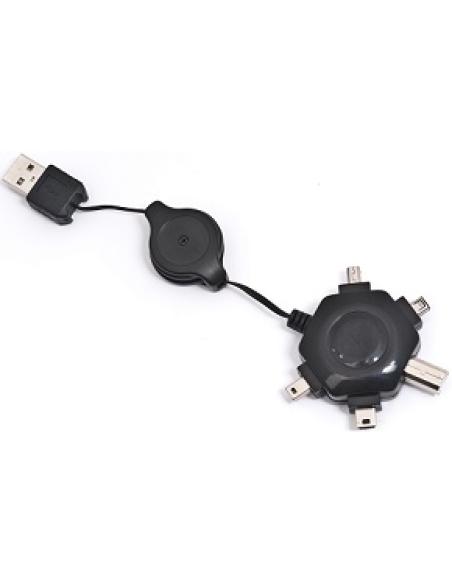 adaptador desde usb 2.0 macho a usb 2.0 macho multiconector usb-b 2.0, mini usb-b 2.0, mini usb 5 pines, mini usb 4 pines y mini