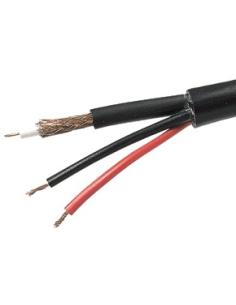 cable de rg59 + alimentacion de corriente 2x 0.5 longitud 100 metros color negro