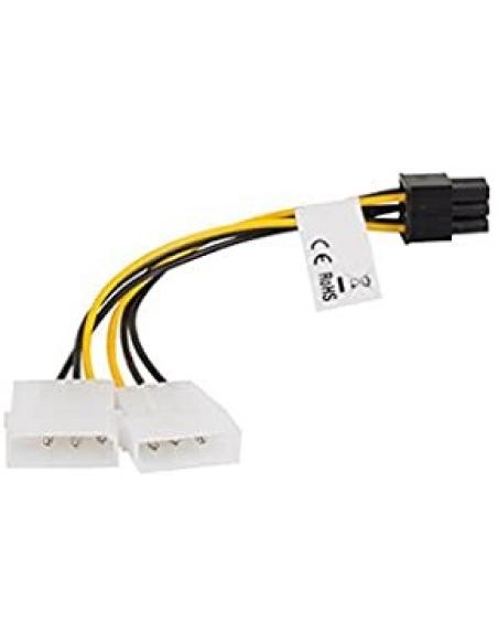 adaptador desde molex macho doble a btx hembra 6 pin 0.15 metros para tarjeta grafica