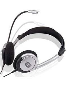 auriculares de diadema con microfono mini jack 3.5mm plata