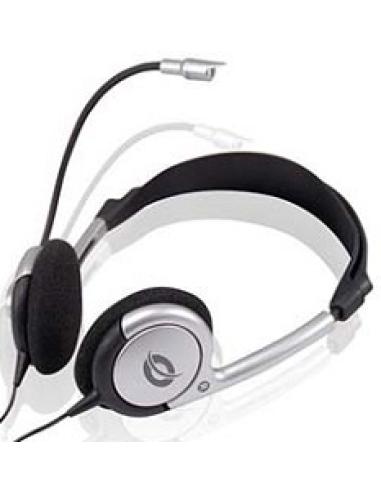 auriculares de diadema con microfono mini jack 3.5mm plata