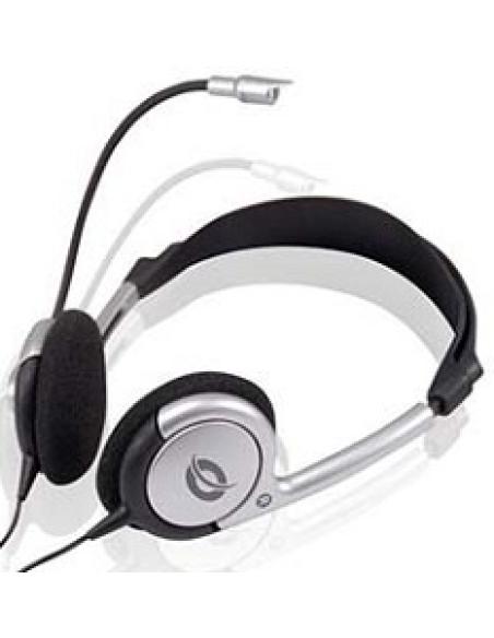 auriculares de diadema con microfono mini jack 3.5mm plata