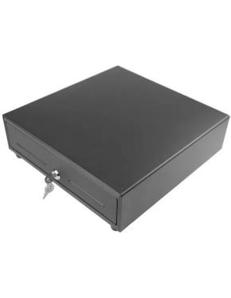 cajon portamonedas lb-410t 8 compartimientos de monedas y 5 de billetes apertura manual por pulsacion dimensiones 410x415x99mm n