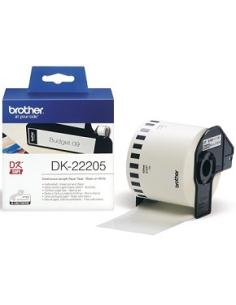 cinta continua de papel termico texto negro sobre fondo blanco ancho 62mm bobina 30,48 metros