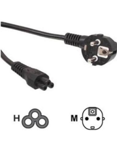 cable desde schuko macho a trebol hembra longitud 1.8 metros ideal para adaptador de corriente para portatil.