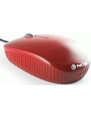 raton flame con cable usb optico 2 botones 1.000dpi ambidiestro rojo
