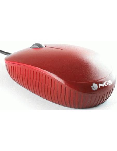raton flame con cable usb optico 2 botones 1.000dpi ambidiestro rojo