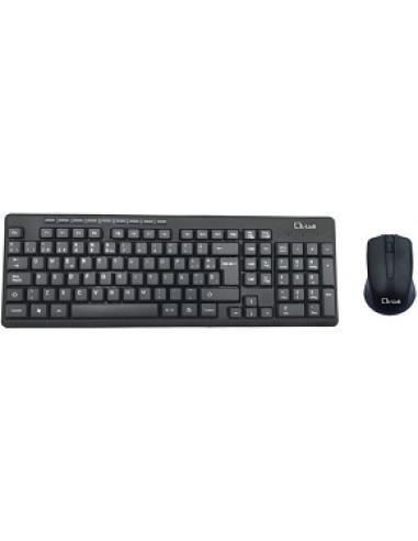 teclado y raton inalambrico con receptor usb 2.4ghz formato compacto negro