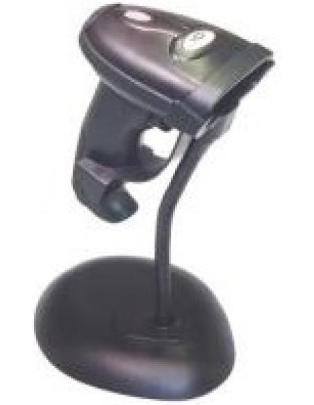 lector codigos de barras laser lectura automatica o pulsador 1d con soporte usb negro