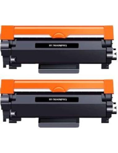 toner compatible tn2420 y tn2410 negro pack 2 unidades