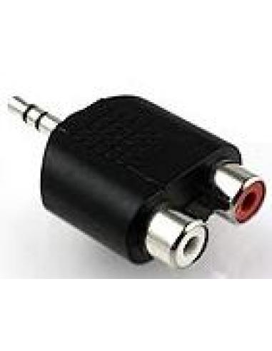 adaptador desde mini jack macho a rca hembra