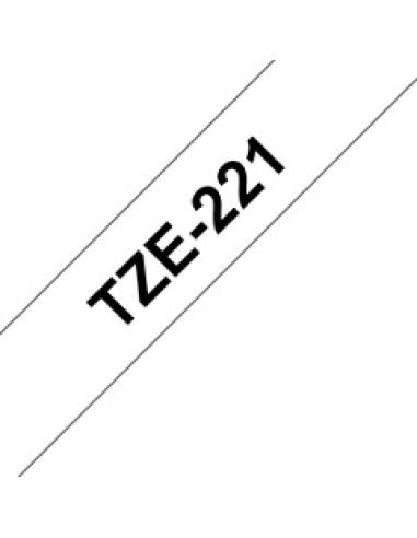 cinta laminada texto negro sobre fondo blanco ancho 9mm bobina 8 metros