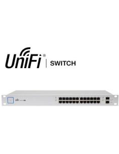 switch 24 puertos rj45 10/100/1000mbps 24 puertos poe 250w 2 puertos sfp rack us-24-250w