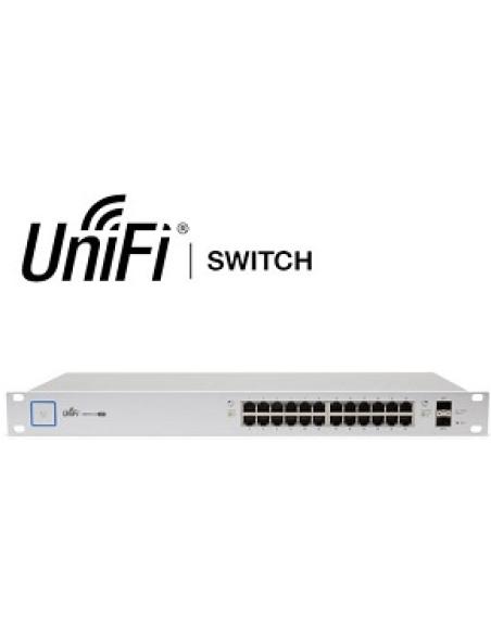 switch 24 puertos rj45 10/100/1000mbps 24 puertos poe 250w 2 puertos sfp rack us-24-250w