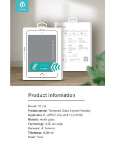 DEVIA | Protector de pantalla de vidrio templado iPad Air 10.9 '' (2020)