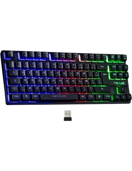 TECLADO GAMING THE G-LAB KEYZ CAESIUM TKL WL / NEGRO / INALAMBRICO WIRELESS / RGB / MEMBRANA / COMPACTO / PN: KEYZ-CAE-TKL-WL/SP