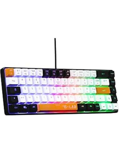 TECLADO GAMING THE G-LAB KEYZ HYDROGEN / NEGRO - BLANCO - NARANJA / RGB / USB / MEMBRANA / COMPACTO / PN: KEYZ-HYDRO-BKWO/SP