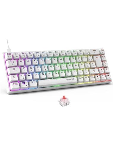 TECLADO GAMING THE G-LAB KEYZ TITANIUM / BLANCO / RGB / USB / MECANICO / COMPACTO / PN: KEYZ-TITAN-W/SP