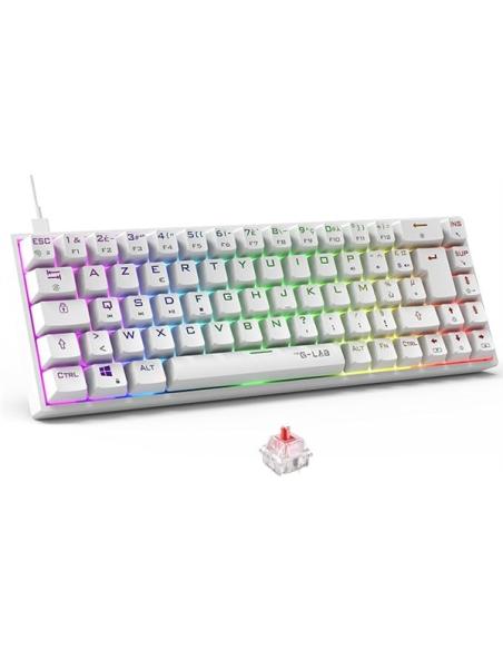 TECLADO GAMING THE G-LAB KEYZ TITANIUM / BLANCO / RGB / USB / MECANICO / COMPACTO / PN: KEYZ-TITAN-W/SP