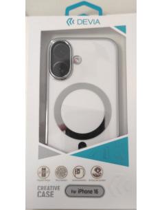 DEVIA CARCASA GLIMMER MAGNETIC IPHONE 16 PLATA. ref: DSTGMIP16S
