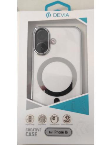 DEVIA CARCASA GLIMMER MAGNETIC IPHONE 16 PLATA. ref: DSTGMIP16S