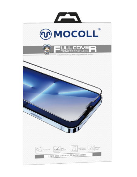 MOCOLL cristal templado privacidad IPHONE 16/15/14PRO NEGRO MTGPIP1615
