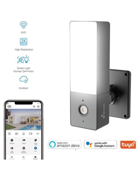 CAMARA VIGILANCIA NIVIAN EXTERIOR + FOCO WIFI / 2K / 1000 LUM / MICROFONO - ALTAVOZ / MICROSD HASTA 128GB / IP65 / NVS-IPC-L2
