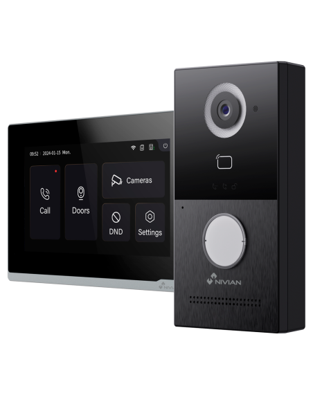 KIT VIDEOPORTERO IP WIFI NIVIAN DE 2 HILO NVS-VIDEOINTERCOM-2W / IP65 / CAMARA 1080P / APP TUYA / LLAMADA Y APERTURA REMOTA / LE