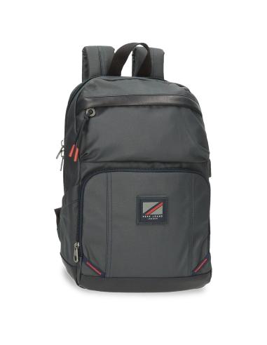 MOCHILA PORTATIL PEPE JEANS HACKNEY 12" NEGRO / DOBLE COMPARTIMENTO / 7312031
