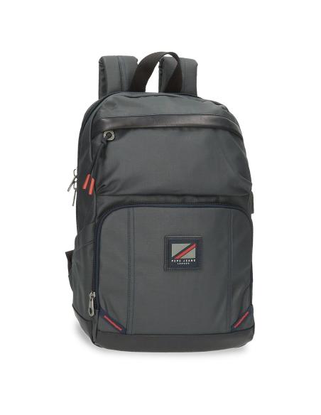 MOCHILA PORTATIL PEPE JEANS HACKNEY 12" NEGRO / DOBLE COMPARTIMENTO / 7312031