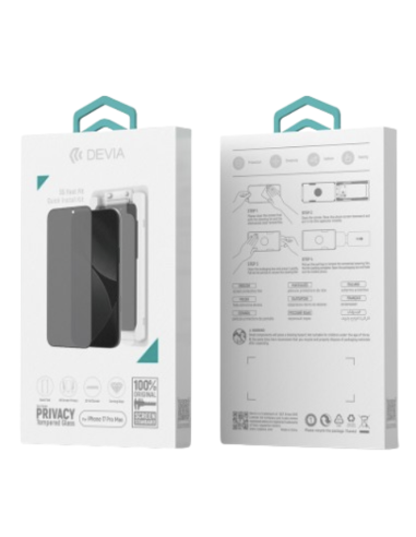 Devia Cristal Templado privacidad Iphone 17 Ref : DSTTGPATIP17B
