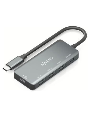 Hub AISENS USB-C a 3xUSB 2.0 PD 100W Gris (A109-0945)