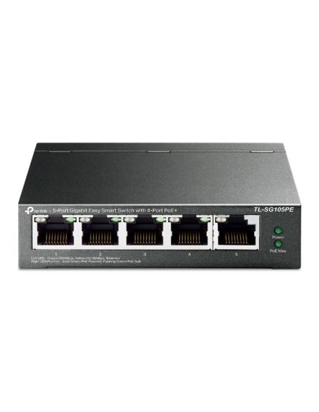 SWITCH TP-LINK EASY SMART METALICO 5 PUERTOS / 10/10/1000 / 4 PUERTOS POE / TL-SG105PE