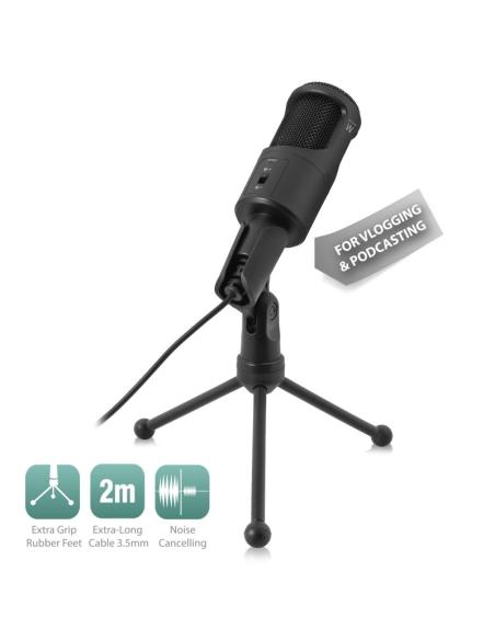 MICROFONO EWENT MULTIMEDIA CON CANCELACION DE RUIDO PRO NEGRO EW3552