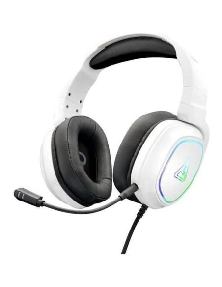 AURICULARES C/MICROFONO GAMING THE G-LAB KORP RADIUM / BLANCO / JACK 3.5 MM / BLANCO / USB (ALIMENTACION RGB) / COMPATIBLE CON P