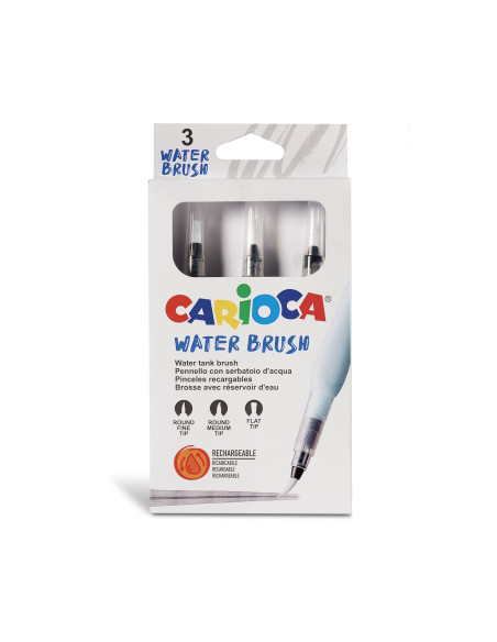 Carioca Pinceles Recargables Water Brush - 3 Uds