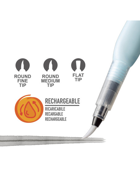 Carioca Pinceles Recargables Water Brush - 3 Uds