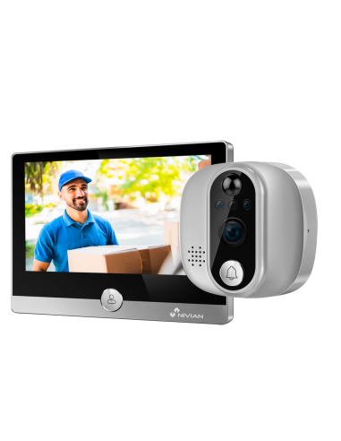 CAMARA VIGILANCIA MIRILLA INTELIGENTE NIVIAN / WIFI / 1080P / VISION NOCTURNA / DETECCION POR PIR / AUDIO BIDIRECCIONAL / 5000 m