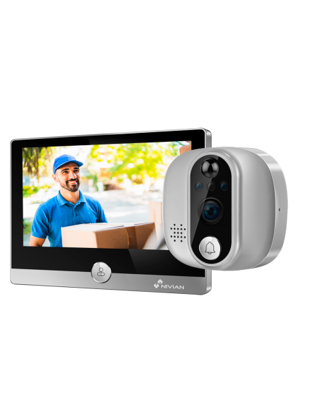 CAMARA VIGILANCIA MIRILLA INTELIGENTE NIVIAN / WIFI / 1080P / VISION NOCTURNA / DETECCION POR PIR / AUDIO BIDIRECCIONAL / 5000 m