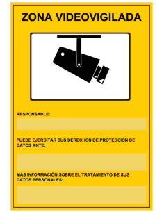CARTEL PLASTICO CCTV EXTERIOR NORMATIVA LOPD