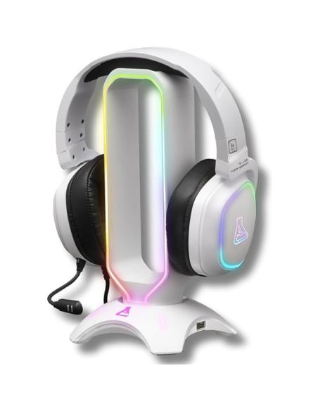 SOPORTE AURICULARES THE G-LAB K-STAND RADON BLANCO / RETROILUMINADO / 2xUSB-A / K-STAND-RADON-W