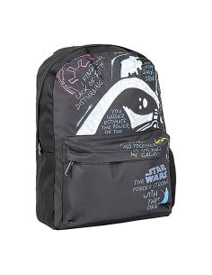 MOCHILA STAR WARS FRASES ICONICAS NEGRA